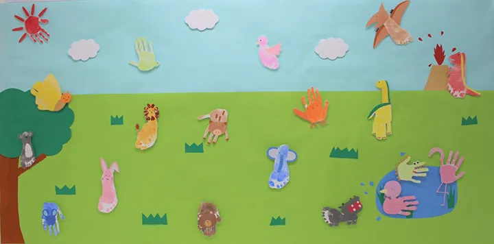 園の子どもたちの作品の写真